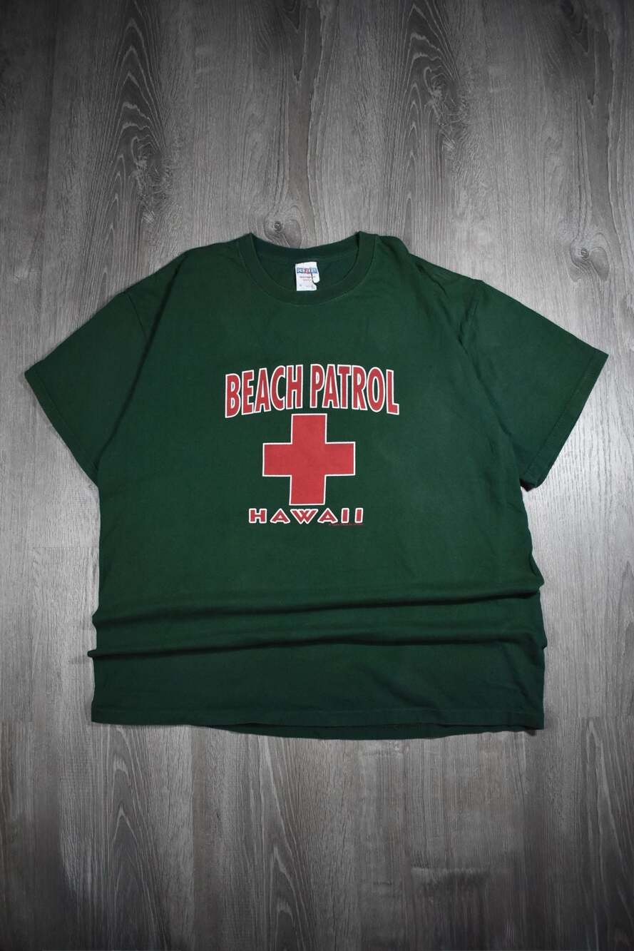 Vintage Jerzees Beach Patrol Hawaii Graphic T-Shirt XL